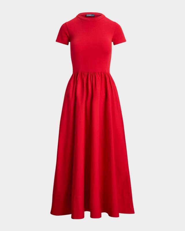 Cotton Short-Sleeve Dress